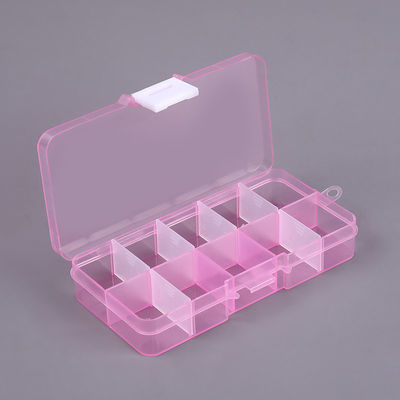 Kotak Penyimpanan Plastik PP 10 Grid Mini Pink Organizer yang Dapat Dilepas