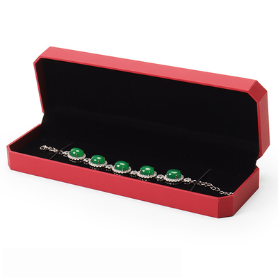 Red Leatherette Octagon Bracelet Box Jewelry Packaging
